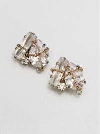 This sparkling cluster design features a delicate, wrapped link chain. Glass stonesGoldtoneSilvertoneSize, about .75Post backImported This sparkling cluster design features a delicate, wrapped link chain. Glass stonesGoldtoneSilvertoneSize, about .75Post backImported