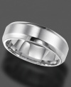 Sturdy, durable style. This smooth stainless steel band by Triton features a smooth design and comfort fit. Approximate band width: 7 mm. Sizes 8-15.