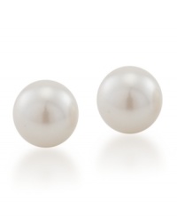 Nothing speaks to tradition more than a poignant pair of pearls. Smooth white glass pearl studs (8 mm) by Carolee are a timeless treasure. Crafted in gold-plated mixed metal. Nothing speaks to tradition more than a poignant pair of pearls. Smooth white glass pearl studs (8 mm) by Carolee are a timeless treasure. Crafted in gold-plated mixed metal.