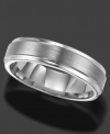 Eternally stylish. This smooth ring by Triton is crafted in tungsten carbide. Measuring 6 millimeters wide and made of highly scratch-resistant material, this comfort fit band makes ring-wearing easy. Sizes 8-15.