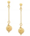 The bold standard. Giani Bernini's drop earrings are set in 24k gold over sterling silver with sparkle beads adding a glamorous touch. Approximate drop: XX? inch.