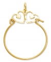 Keep all your favorite charms in place. This pretty polished charm holder features a cut-out double heart design in 14k gold. Chain not included. Approximate length: 1-3/5 inches. Approximate width: 1 inch.