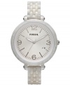 Pretty in pearl. This Heather collection watch from Fossil boasts beautiful hues that complement feminine looks.