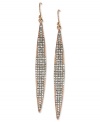 Elegance refined. These linear earrings from Vince Camuto are crafted from rose gold-tone mixed metal with crystal pave accents adding a lustrous touch. Approximate drop: 2-1/2 inches.