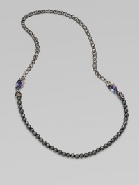 From the Silver Pop Superstud Collection. This long style features a half strand of faceted hematite beads with stylized, rhodium plated sterling silver stations accented with semi-precious stones on a double link chain. HematiteLondon blue topaz, sky blue topaz, tanznite quartz and iolitesRhodium plated sterling silverLength, about 30Slip-on styleImported From the Silver Pop Superstud Collection. This long style features a half strand of faceted hematite beads with stylized, rhodium plated sterling silver stations accented with semi-precious stones on a double link chain. HematiteLondon blue topaz, sky blue topaz, tanznite quartz and iolitesRhodium plated sterling silverLength, about 30Slip-on styleImported