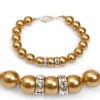 Olive n Figs' Crystal Pearl Bracelet with Rondelle - MADE WITH SWAROVSKI ELEMENTS