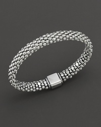 A classic oval rope bracelet with sterling silver Caviar™ beading and a box clasp with logo crest. Designed by Lagos. A classic oval rope bracelet with sterling silver Caviar™ beading and a box clasp with logo crest. Designed by Lagos.