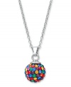 Are you ready for the dance floor? Unwritten's disco-ball inspired pendant necklace features a multicolored crystal design strung from a sterling silver setting and chain. Approximate length: 18 inches. Approximate drop: 2/3 inch.