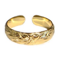 Hawaiian Jewerly Sterling Silver 14k Gold Finish Flower Toe Ring Hawaiian Jewerly Sterling Silver 14k Gold Finish Flower Toe Ring
