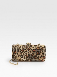 Rich sparkling Italian crystals adorn this compact shape with a versatile chain strap. Detachable chain shoulder strap, 9 dropPush-lock closureNappa leather lining6¼W X 2¾H X 1½DMade in Italy Rich sparkling Italian crystals adorn this compact shape with a versatile chain strap. Detachable chain shoulder strap, 9 dropPush-lock closureNappa leather lining6¼W X 2¾H X 1½DMade in Italy