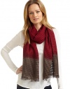 THE LOOKHand-made designBasket weave patternDip-dyed fringed endsTHE FIT24W X 77LTHE MATERIAL60% silk/40% cashmereCARE & ORIGINDry cleanImported