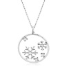 White Sapphire Snowflakes Pendant in Sterling Silver with Chain