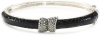 Judith Jack Exotic Marcasite and Black Ostrich Bangle Bracelet