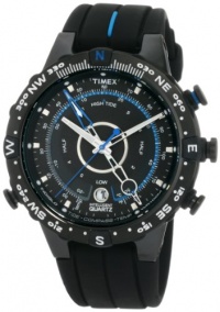 Timex Men's T49859 Intelligent Quartz Adventure Series Tide Temp Compass Black/Light Blue Silicone Strap Watch Timex Men's T49859 Intelligent Quartz Adventure Series Tide Temp Compass Black/Light Blue Silicone Strap Watch
