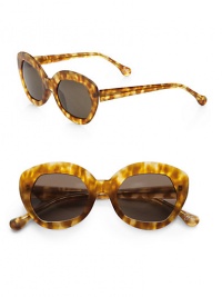 This unique, handcrafted acetate design features hexagon-shaped lens and a fun retro-inspired frame. Available in shiny black/matte black with smoke grey gradient lens or shiny blonde tortoise/matte tortoise with brown lens. Hexagon-shaped lens100% UV protectionImported This unique, handcrafted acetate design features hexagon-shaped lens and a fun retro-inspired frame. Available in shiny black/matte black with smoke grey gradient lens or shiny blonde tortoise/matte tortoise with brown lens. Hexagon-shaped lens100% UV protectionImported