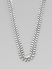 A unique design with tribal appeal in sleek sterling silver and radiant 24k gold. Sterling silver24k goldLength, about 39½ Lobster clasp closureImported A unique design with tribal appeal in sleek sterling silver and radiant 24k gold. Sterling silver24k goldLength, about 39½ Lobster clasp closureImported