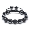 Bling Jewelry Black Shamballa Inspired Bracelet Swarovksi Crystal Beads Hematite 12mm