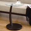 Coaster 900256 Round Accent Table with Glass Top and Cappuccino Base