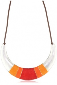 Kenneth Cole New York Urban Fire Multi-Colored Thread Wrapped Crescent Statement Necklace Kenneth Cole New York Urban Fire Multi-Colored Thread Wrapped Crescent Statement Necklace