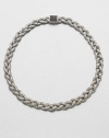 From the Classic Chain Collection. This nature-inspired style from a socially and environmentally responsible brand features intricately designed sterling silver chains in a braided style accented with a black sapphire encrusted closure. Sterling silverBlack sapphireLength, about 18Push clasp closureImported