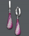 A sweet touch of femininity. Balissima by Effy Collection's stunning teardrop-shaped earrings feature shades of round-cut pink sapphires (3-7/8 ct. t.w.) set in sterling silver. Approximate drop: 1-3/4 inches.