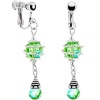 Handcrafted Peridot Aurora Swirl Clip Earrings MADE WITH SWAROVSKI ELEMENTS