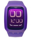 This perfectly purple digital watch from Swatch's Touch Purple collection boasts innovative touch-screen technology, making it a multi-functional accessory.
