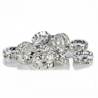 100 Pcs Swarovski Crystal Rondelle Spacer Bead Silver Plated 8mm Crystal White (001) 100 Pcs Swarovski Crystal Rondelle Spacer Bead Silver Plated 8mm Crystal White (001)