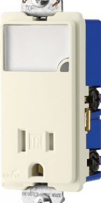 Cooper Wiring Devices TR7735LA-BOX 3-Wire Receptacle Combo Nightlight with Tamper Resistant 2-Pole, Light Almond Cooper Wiring Devices TR7735LA-BOX 3-Wire Receptacle Combo Nightlight with Tamper Resistant 2-Pole, Light Almond