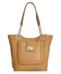 Whether you're running errands around town or meeting the girls for brunch, this go-anywhere tote from Calvin Klein is the obvious choice. Buttery-soft leather is adorned with shiny silver-tone hardware and subtle detail stitching, while plenty of pockets inside and out offer effortless organization. Whether you're running errands around town or meeting the girls for brunch, this go-anywhere tote from Calvin Klein is the obvious choice. Buttery-soft leather is adorned with shiny silver-tone hardware and subtle detail stitching, while plenty of pockets inside and out offer effortless organization.