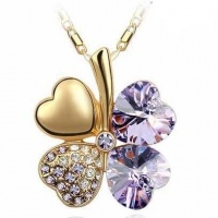 Swarovski Elements Crystal Four Leaf Clover Pendant Necklace 19-CN9034P Swarovski Elements Crystal Four Leaf Clover Pendant Necklace 19-CN9034P