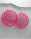 Dyed shell earrings with a love message In Sterling Silver Earrings