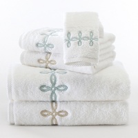 Beautiful embroidery on Matouk's most popular Milagro Egyptian Cotton zero-twist towels. Beautiful embroidery on Matouk's most popular Milagro Egyptian Cotton zero-twist towels.