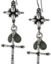 Lucky Brand Silver-Tone Small Cross Drop Earrings