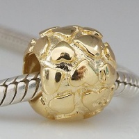 Lotsa Love Hearts 14k Gold Plated on Authentic 925 Sterling Silver Charm Fits Pandora Charm Chamilia Biagi Troll Beads Europen Style Bracelets Lotsa Love Hearts 14k Gold Plated on Authentic 925 Sterling Silver Charm Fits Pandora Charm Chamilia Biagi Troll Beads Europen Style Bracelets