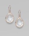 From the Ippolita Rosé Collection. Faceted clear quartz teardrops set in sterling silver and 18K gold, finished in the warm glow of 18k rose goldplating.Clear quartz An alloy of 18K gold and sterling silver plated with 18K rose gold Length, about ¾ Width, about ½ Earwires Imported 