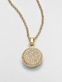 From the Brilliance Collection. A pretty pavé pendant has a slight concave shape that enhances the sparkle of its light-catching glass stones as it hangs from a graceful golden chain.GlassGoldtoneChain length, about 16Pendant diameter, about .5Clasp closeImported From the Brilliance Collection. A pretty pavé pendant has a slight concave shape that enhances the sparkle of its light-catching glass stones as it hangs from a graceful golden chain.GlassGoldtoneChain length, about 16Pendant diameter, about .5Clasp closeImported