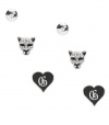 G by GUESS Panther Stud Earrings Set, SILVER