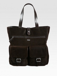 You'll get carried away by the style and versatility of this roomy shopper tote rendered from split suede with a corduroy embossed print, leather trim and an array of pockets and compartments for added storage.Magnetic closureDouble top handlesExterior zip, flap pocketsInterior zip pocketLogo cotton liningSuede15W x 16H x 4DImported You'll get carried away by the style and versatility of this roomy shopper tote rendered from split suede with a corduroy embossed print, leather trim and an array of pockets and compartments for added storage.Magnetic closureDouble top handlesExterior zip, flap pocketsInterior zip pocketLogo cotton liningSuede15W x 16H x 4DImported