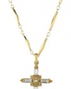 The Vatican Library Collection Crystal Cross Gold-Tone Necklace