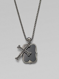 Double pendants of black sapphire and onyx adorn this sterling silver chain.Sterling silverBlack sapphire/black onyxPendant length, about 2Necklace length, about 24Lobster claspImported Double pendants of black sapphire and onyx adorn this sterling silver chain.Sterling silverBlack sapphire/black onyxPendant length, about 2Necklace length, about 24Lobster claspImported