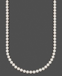 The epitome of elegance. Belle de Mer's A+ Akoya cultured pearls (8-8-1/2 mm) are the perfect accessory to polish your look. Crafted in 14k gold. Approximate length: 30 inches. The epitome of elegance. Belle de Mer's A+ Akoya cultured pearls (8-8-1/2 mm) are the perfect accessory to polish your look. Crafted in 14k gold. Approximate length: 30 inches.