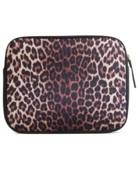 Animal attraction. Lucky Brand aims to land a spot among the best iPad cases with this leopard-print neoprene iPad case. Approximate length: 9-3/4 inches. Approximate height: 8 inches. Approximate width: 3/4 inches. Animal attraction. Lucky Brand aims to land a spot among the best iPad cases with this leopard-print neoprene iPad case. Approximate length: 9-3/4 inches. Approximate height: 8 inches. Approximate width: 3/4 inches.