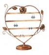Copper Color Heart-Shaped with Roses Earring Holder / Earring Tree / Earring Oraganizer / Earring Stand / Earring Display