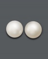 Pearls with a purpose. These large cultured freshwater pearl studs (14 mm) will create a look that's put together and polished. Posts crafted in 14k gold.