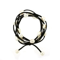 Leather and Pearl Wrap-around Convertible 2-in-1 Bobbi Bracelet in Black Presented in Complementary Silk Organza Jewelry Pouch Leather and Pearl Wrap-around Convertible 2-in-1 Bobbi Bracelet in Black Presented in Complementary Silk Organza Jewelry Pouch