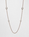 From the Rosé Rock Candy® Collection. Faceted clear quartz stones on a delicate link chain in sterling silver and 18k gold plated in the warm finish of 18k rose gold. Clear quartzSterling silver & 18k gold with 18k rose goldplatingLength, about 37Lobster clasp closureImported 