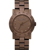 Icing on the cake: an Amy collection watch from Marc by Marc Jacobs that shines with crystal accents adorning a chocolate-hued shell.