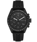 Black-on-black for versatility, chronograph movement for precision: the Decker watch by Fossil.