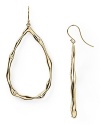 Delicate cubic zirconia stones sit inside twisted gold-plated teardrops, giving these Nadri French wire earrings an elegant hint of luxury.